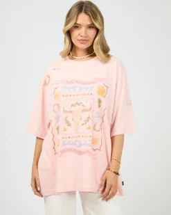 All About Eve Aloha Howdy Oversized Tee - Pale Pink