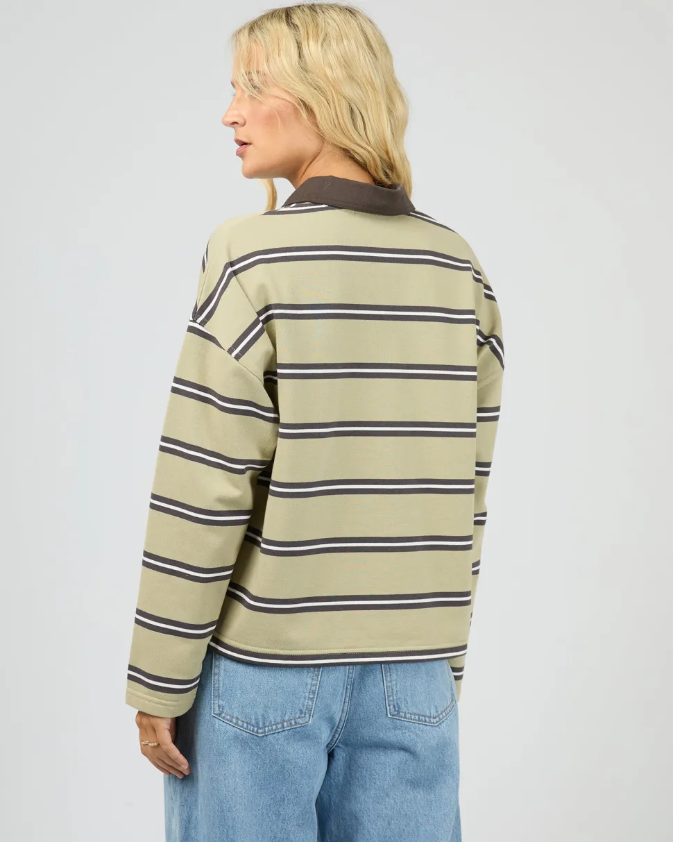 All About Eve Avery Rugby Top - Khaki