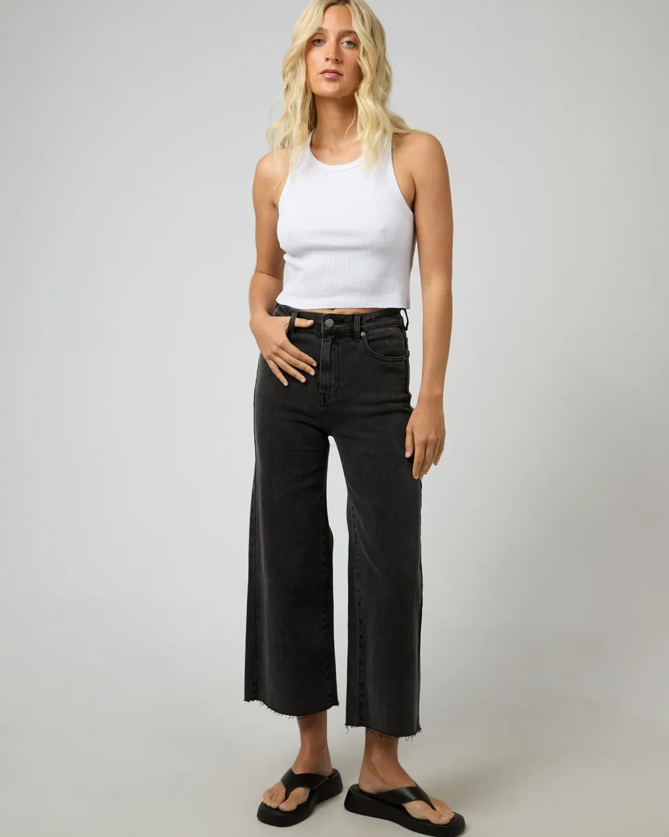 All About Eve Charlie High Rise Wide Leg Jean - Washed Black
