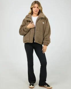 All About Eve Cosy Club Teddy Jacket - Mocha