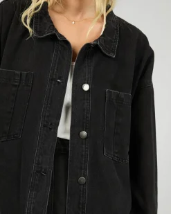All About Eve Dale Shacket - Washed Black