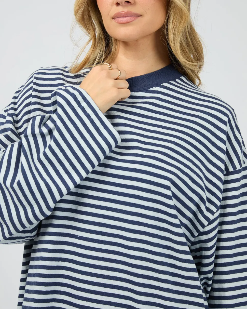 All About Eve Paloma Long Sleeve Stripe Tee - Nautical