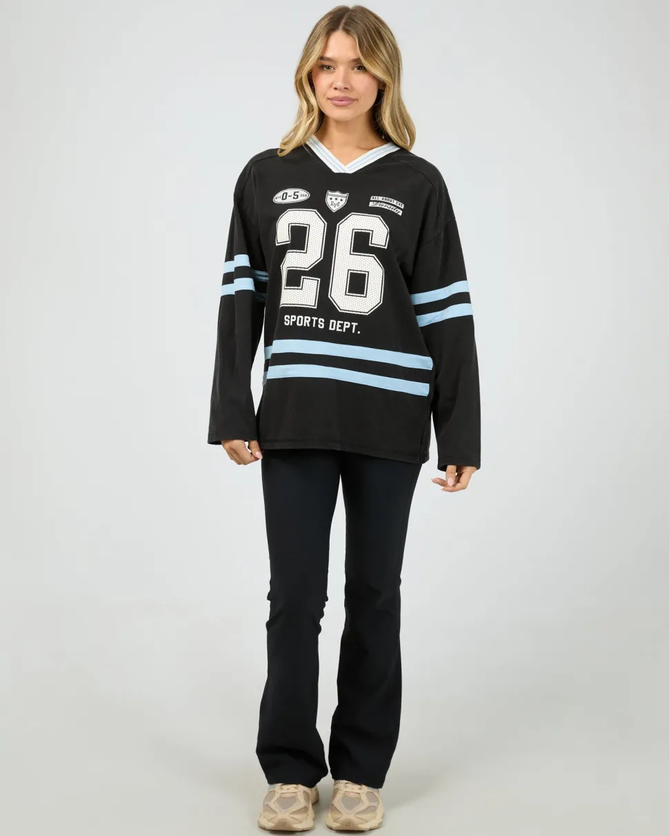 All About Eve Varsity Club Long Sleeve - Black