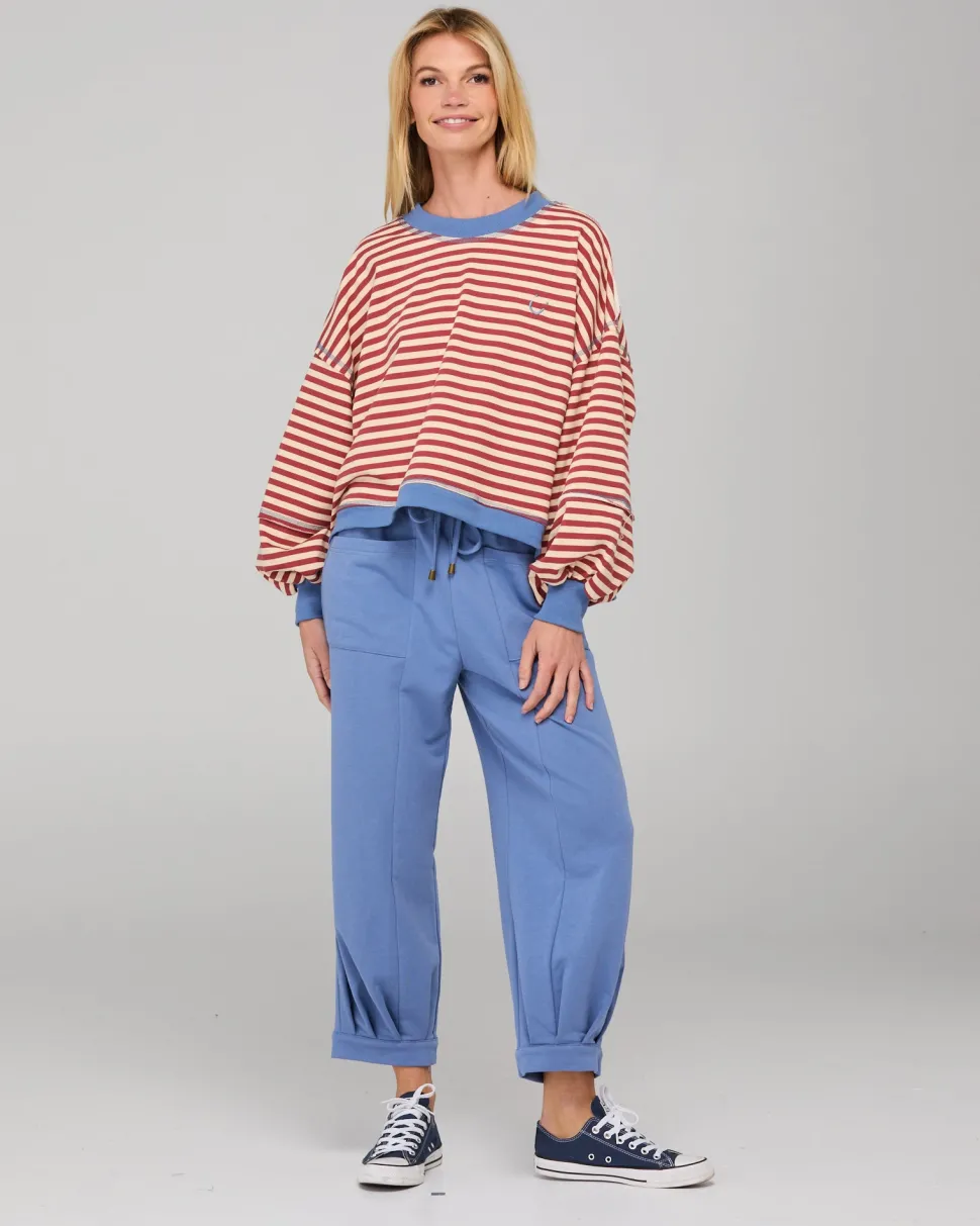 Boom Shankar Guru Sweater - Washed Maroon Stripe