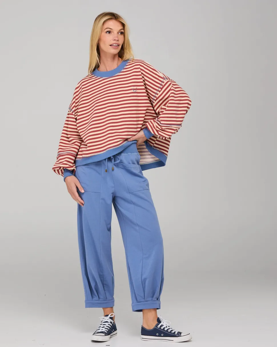 Boom Shankar Guru Sweater - Washed Maroon Stripe