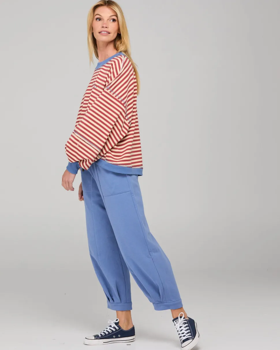Boom Shankar Guru Sweater - Washed Maroon Stripe