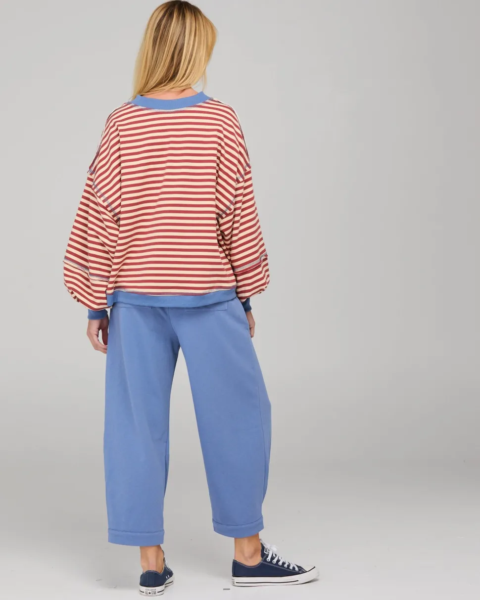 Boom Shankar Guru Sweater - Washed Maroon Stripe