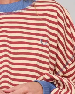Boom Shankar Guru Sweater - Washed Maroon Stripe