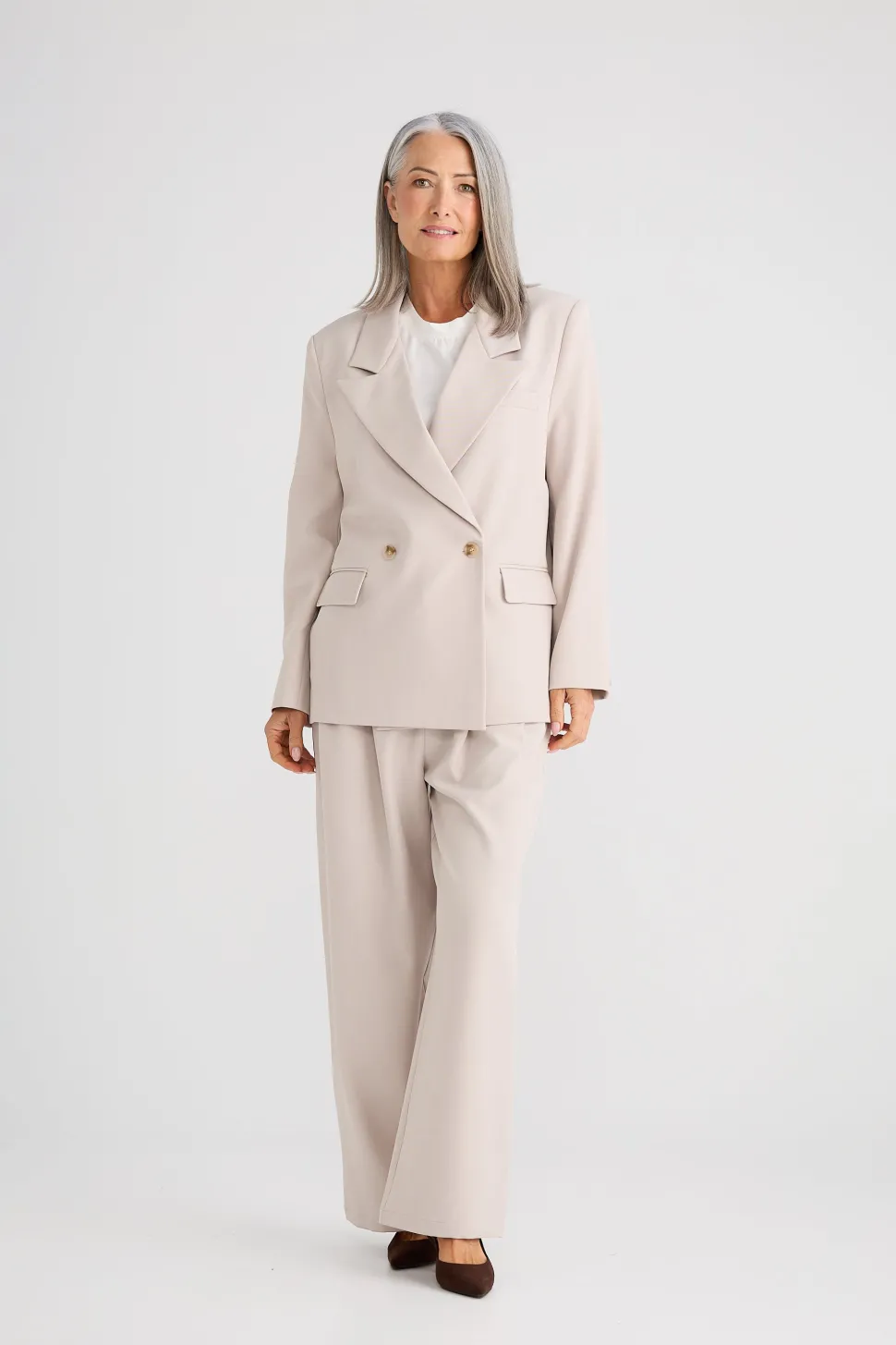 Brave & True Blair Oversized Blazer - Beige