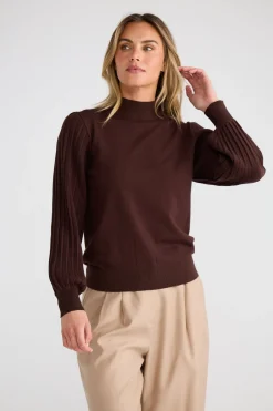 Brave & True Briony Knit Top - Dark Brown