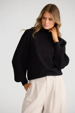 Brave & True Briony Knit Top - Black