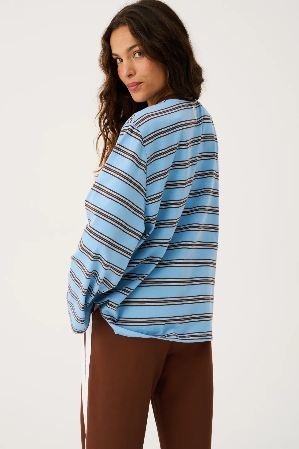 Cartel & Willow Harley Long Sleeve - Truffle/Ice Stripe