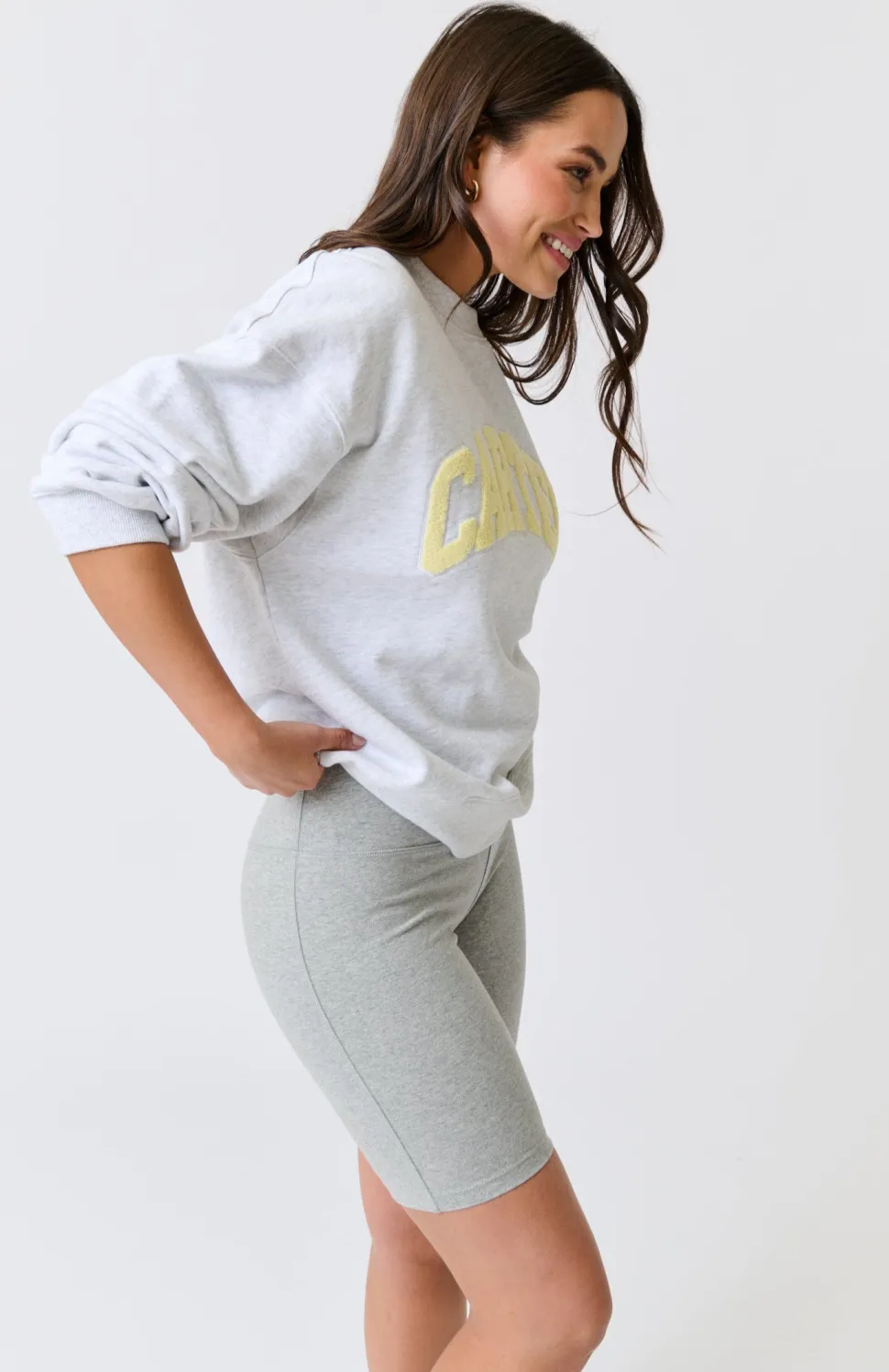 Cartel & Willow Nina Sweater - Grey Marle Varsity
