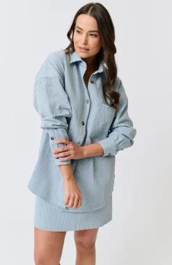 Cartel & Willow Tamika Shirt -Stripe Denim