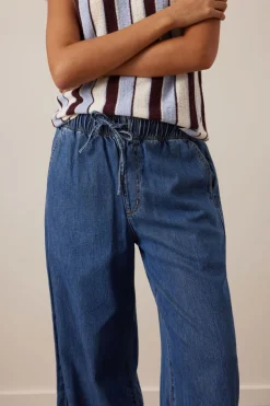 Ceres Life Andie Wide Leg Drawstring Pant - Fresh Indigo