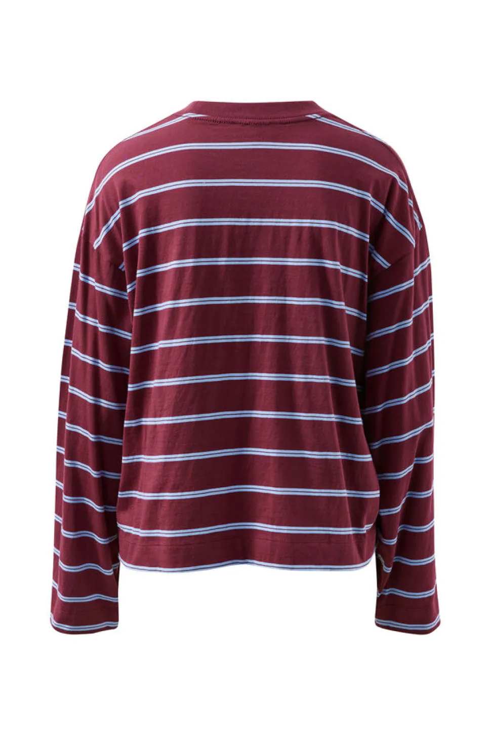 Ceres Life Beau Long Sleeve Slouchy Tee - Burgundy/Sky Blue