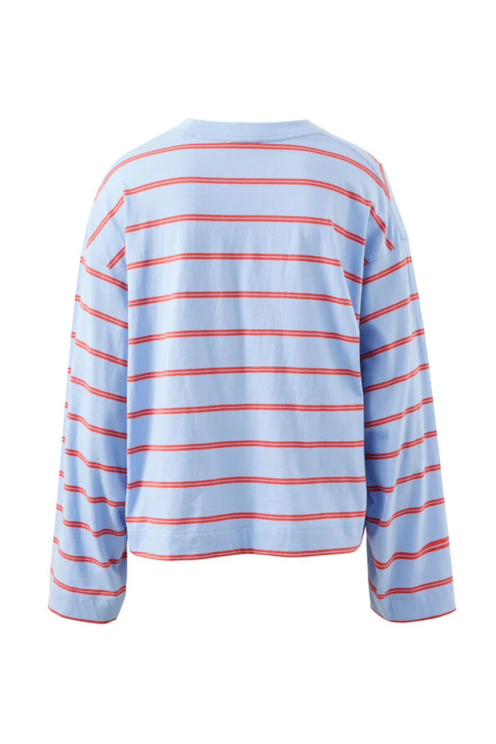 Ceres Life Beau Long Sleeve Slouchy Tee - China Blue/ Vintage Red Double Stripe