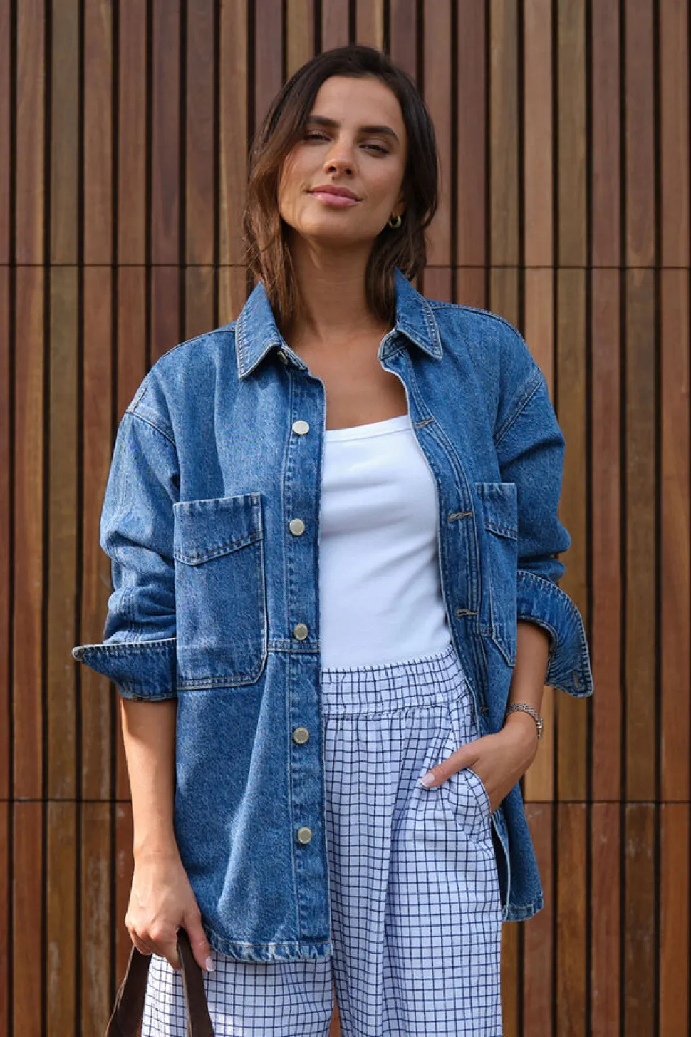Ceres Life Bobbi Side Pocket Denim Shacket - Indigo