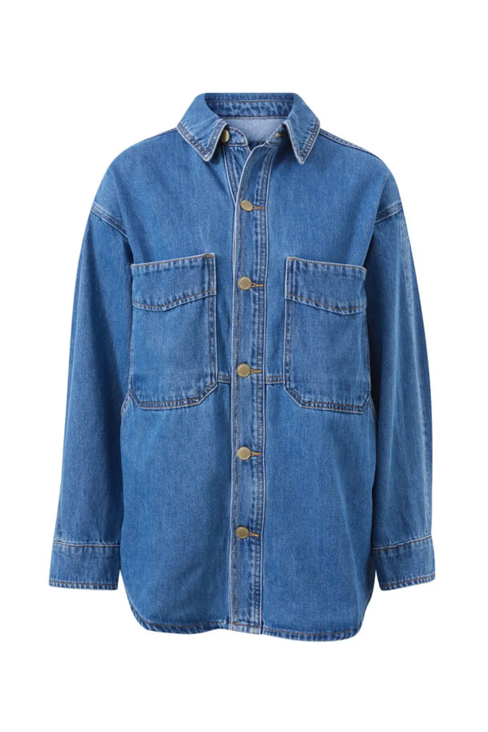 Ceres Life Bobbi Side Pocket Denim Shacket - Indigo