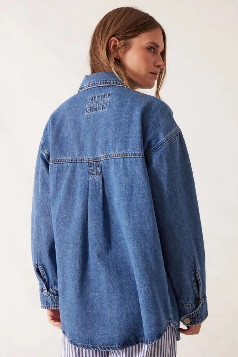 Ceres Life Bobbi Side Pocket Denim Shacket - Indigo