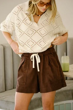 Ceres Life Darcy Relaxed Everyday Short - Chocolate