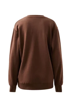 Ceres Life Isla Oversized Slouchy Crew - Chocolate Heritage
