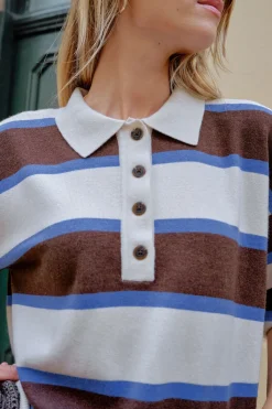 Ceres Life Jessa Rugby Knit - Chocolate Stripe