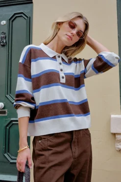 Ceres Life Jessa Rugby Knit - Chocolate Stripe