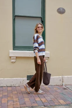 Ceres Life Jessa Rugby Knit - Chocolate Stripe