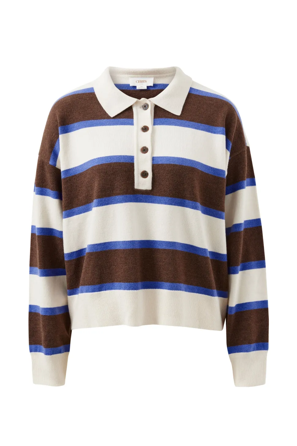 Ceres Life Jessa Rugby Knit - Chocolate Stripe