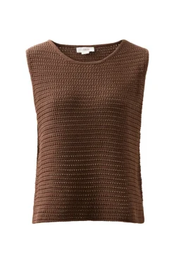 Ceres Life Margot Mesh Knit Tank - Chocolate