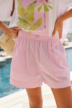 Ceres Life Mila Short - Hibiscus Pink Stripe