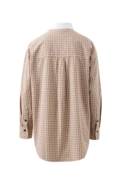 Ceres Life Peta Oversized Poplin Shirt - Toffee Check
