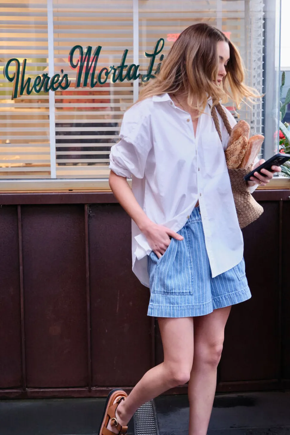 Ceres Life Peta Oversized Poplin Shirt - White