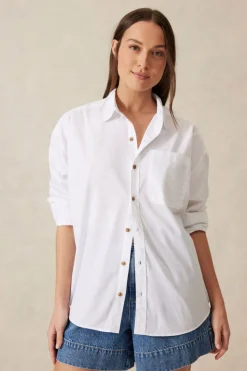 Ceres Life Peta Oversized Poplin Shirt - White