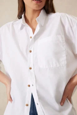 Ceres Life Peta Oversized Poplin Shirt - White