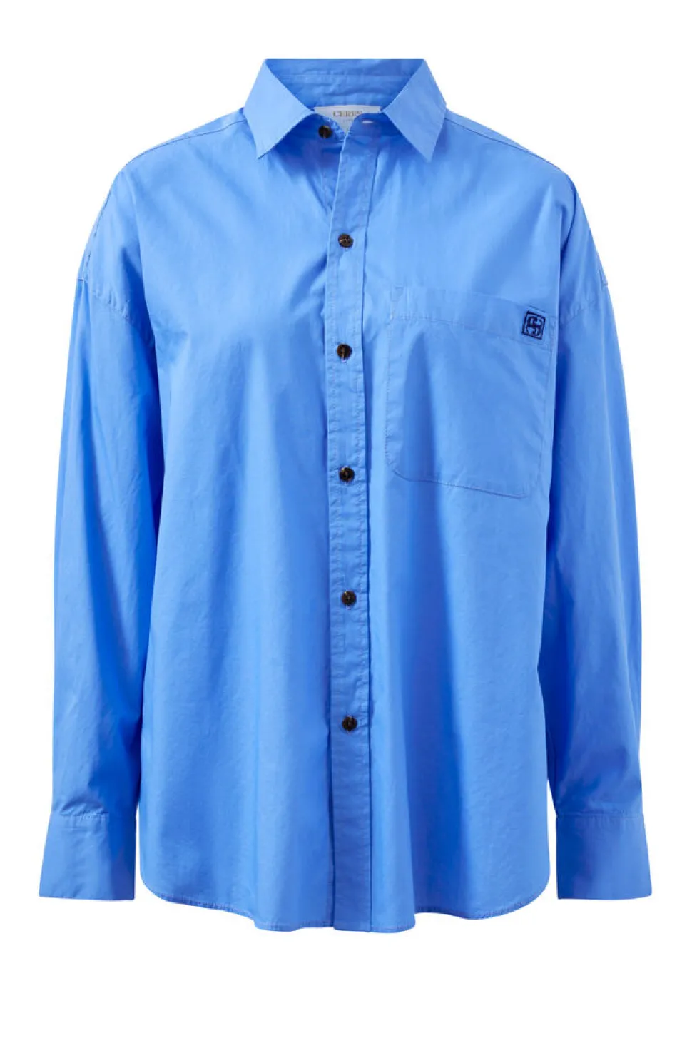 Ceres Life Peta Oversized Poplin Shirt - Amalfi Blue