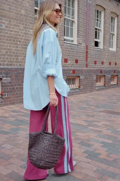 Ceres Life Peta Oversized Poplin Shirt - China Blue
