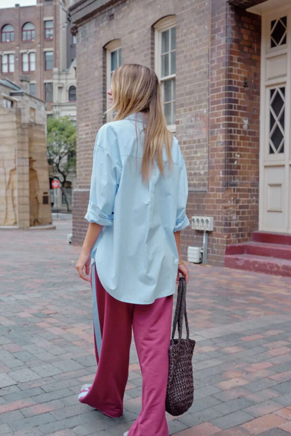 Ceres Life Peta Oversized Poplin Shirt - China Blue