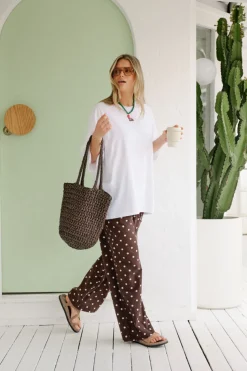 Ceres Life Resort Pant - Choc Polka Dot