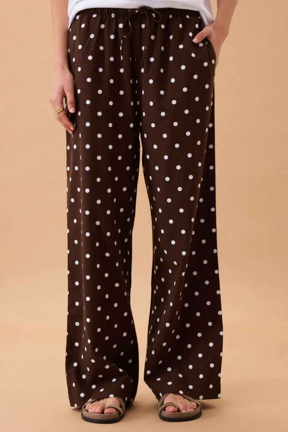 Ceres Life Resort Pant - Choc Polka Dot