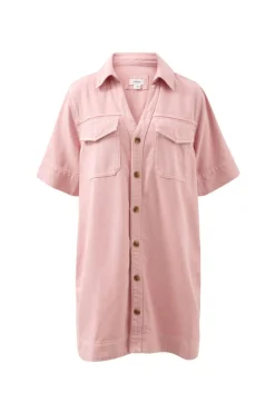 Ceres Life Sammy Relaxed Shirt Dress - Washed Pink
