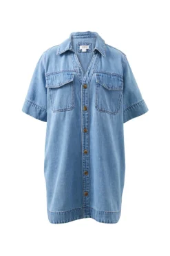 Ceres Life Sammy Relaxed Shirt Dress - Mid Vintage Blue