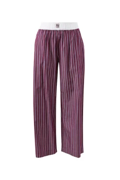 Ceres Life The Lounge Pant - Burgundy Washed Navy Stripe