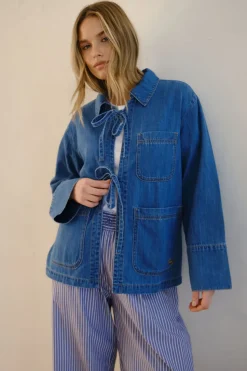 Ceres Life Tie Denim Jacket - Fresh Indigo