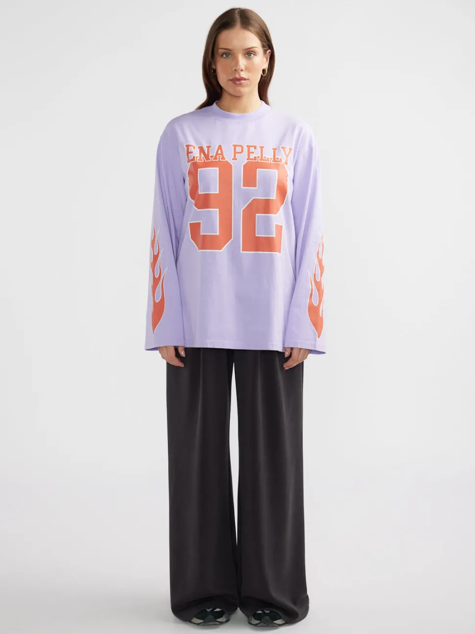 Ena Pelly Flame Jersey Long Sleeve Tee - Pink