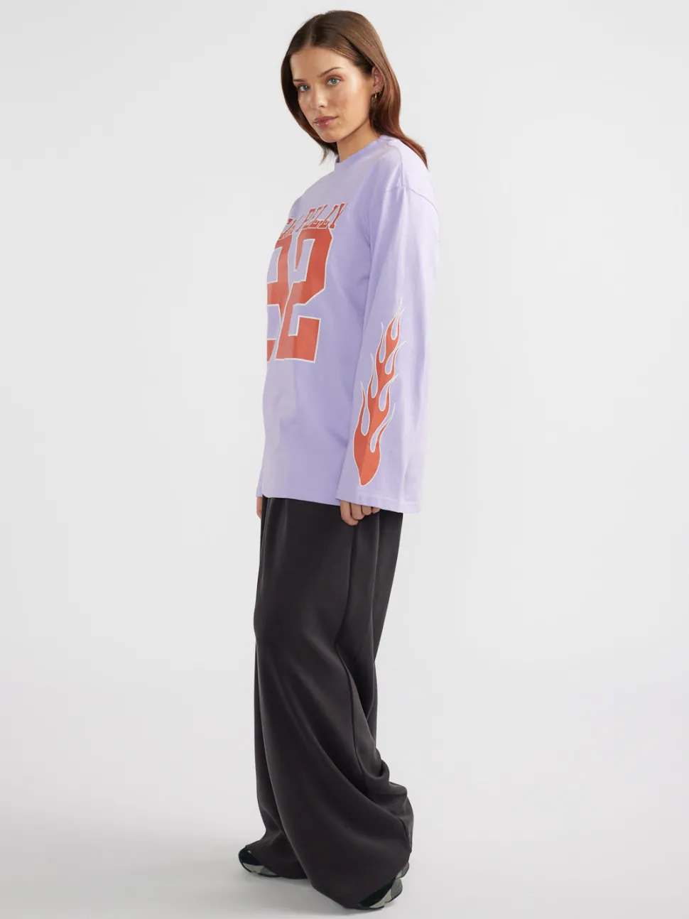 Ena Pelly Flame Jersey Long Sleeve Tee - Pink