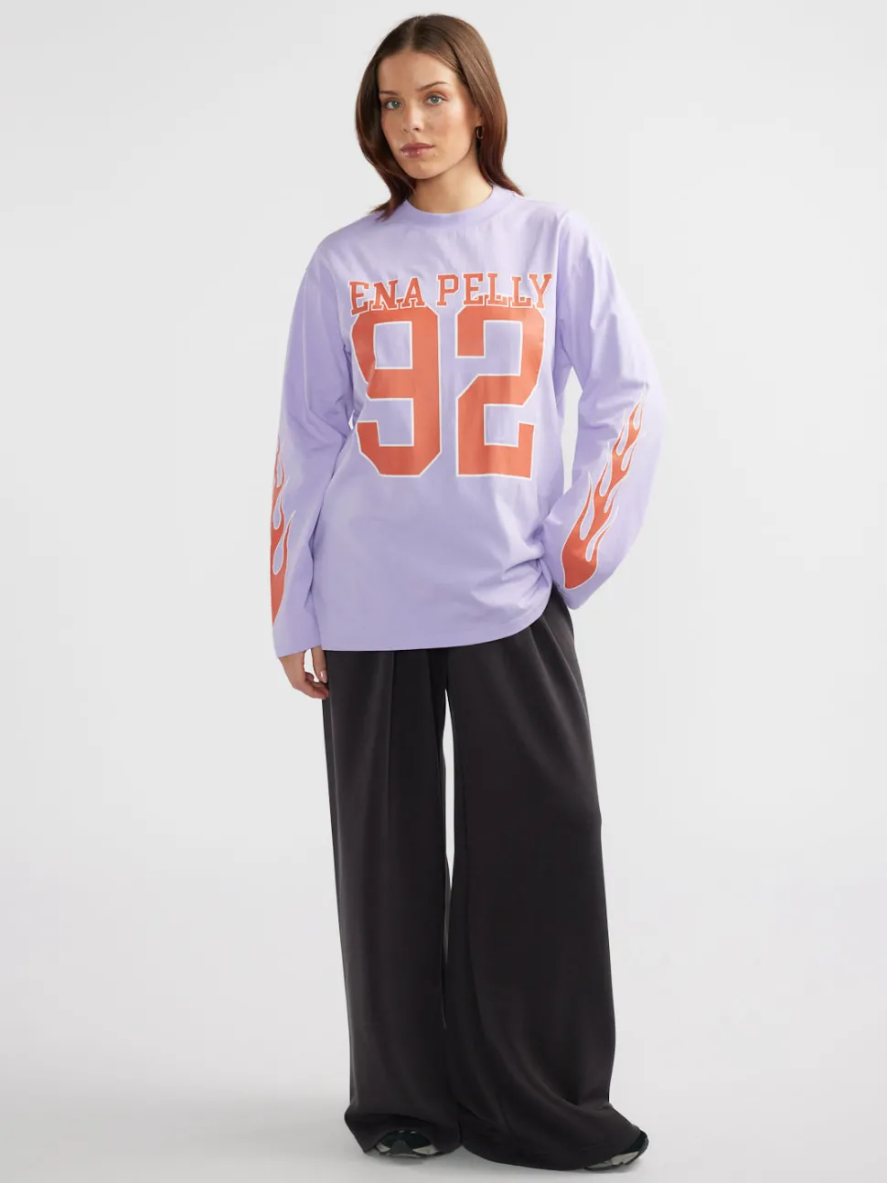 Ena Pelly Flame Jersey Long Sleeve Tee - Pink