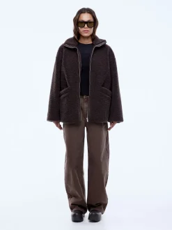 Ena Pelly Jayla Teddy Jacket- Espresso