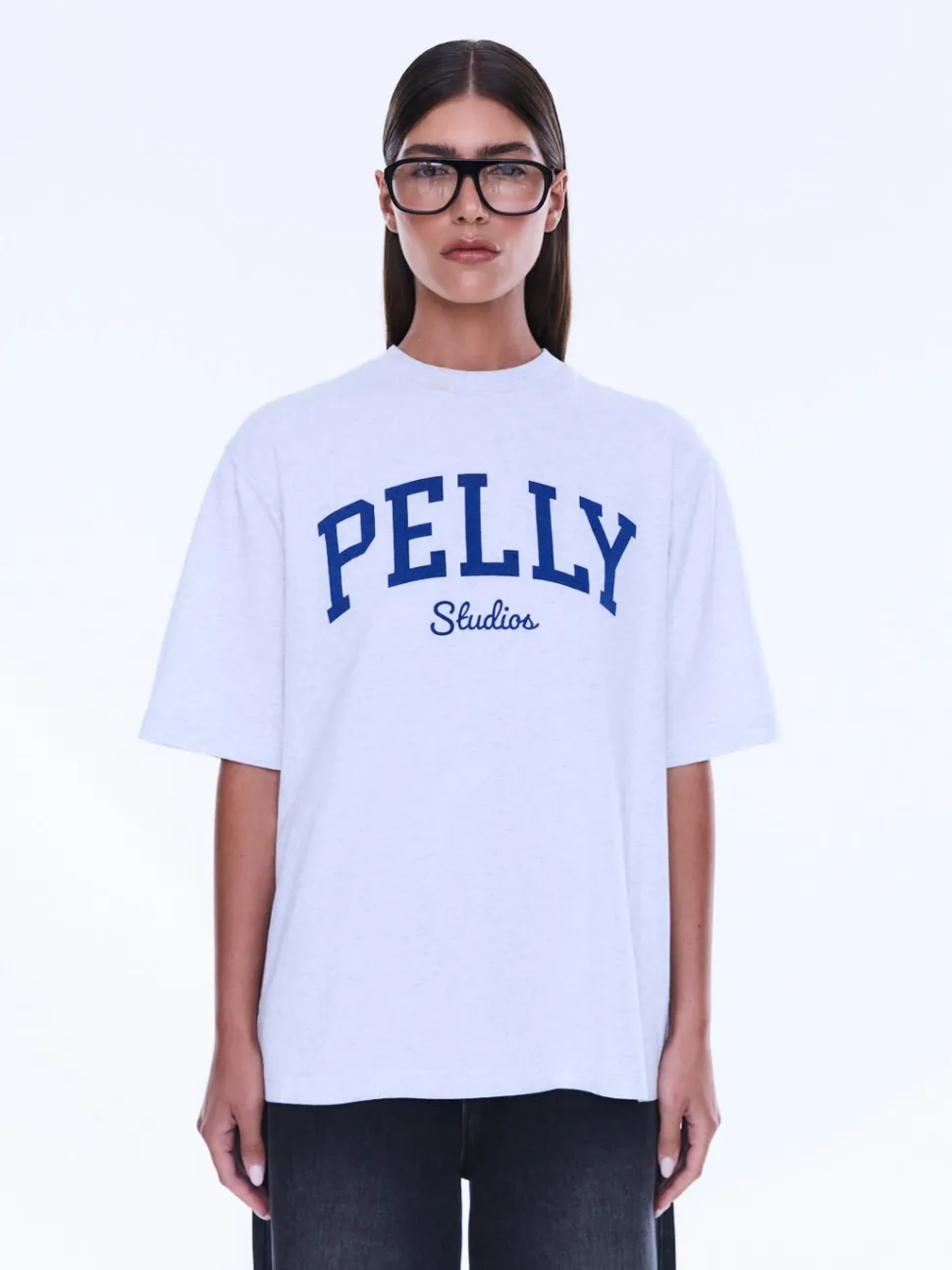 Ena Pelly Sophia Relaxed Tee - White Marle/Pelly Studios